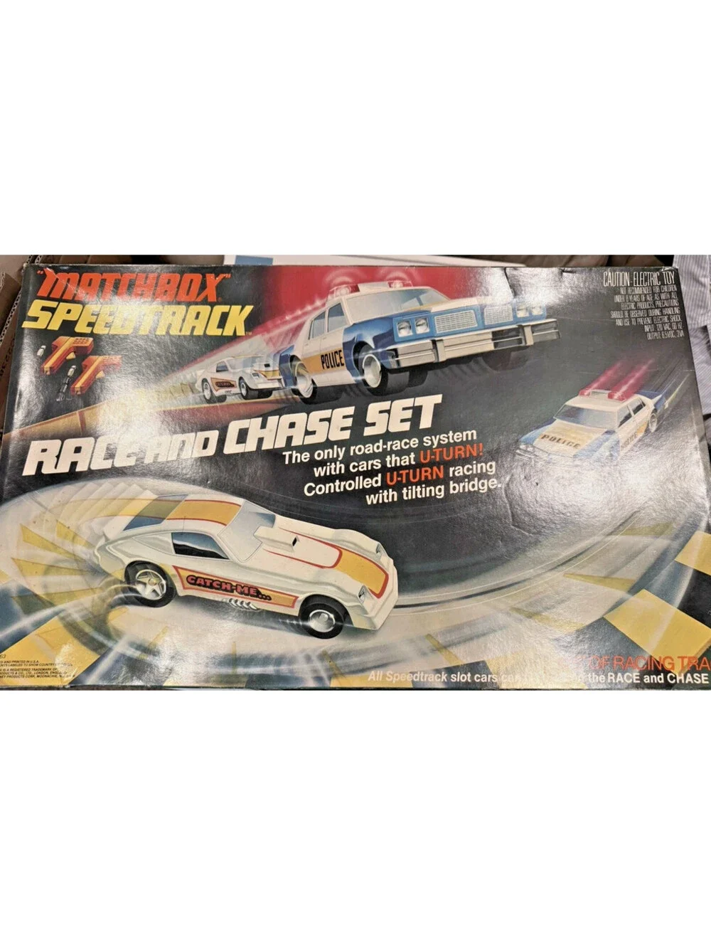 Vintage 1978 Matchbox Speed Tracks Race & Chase Set With Three Cars Tested